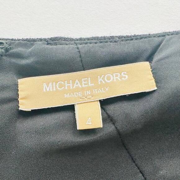 Michael Kors Collection Black Cream Crepe Pencil Dress Size 4 Cocktail Party - Picture 3 of 9